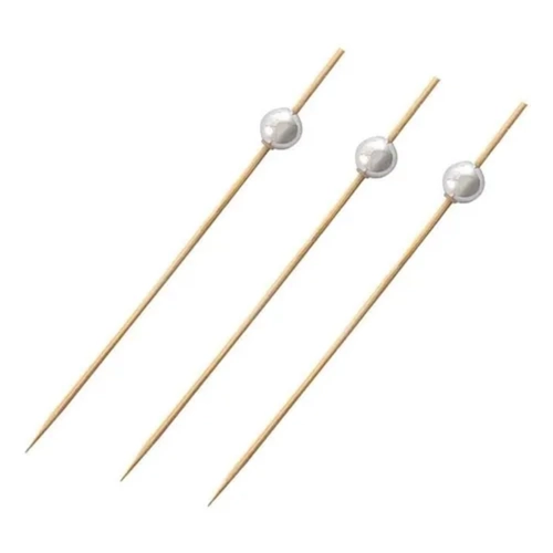 PALITO BAMBU PETISCOS 12 CM BOLINHA PEROLADO