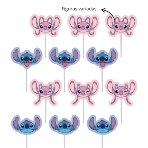 PALITO DECORAÇÃO STITCH  ROSA