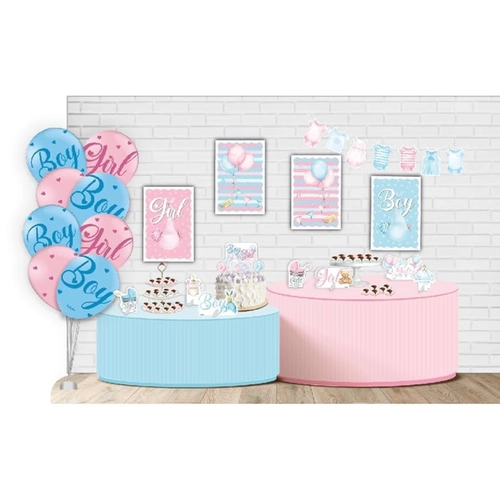 KIT FESTA CHÁ REVELACAO AZUL E ROSA