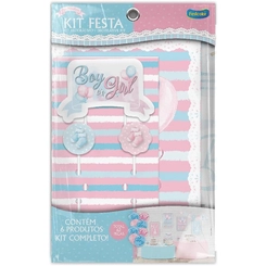 KIT FESTA CHÁ REVELACAO AZUL E ROSA
