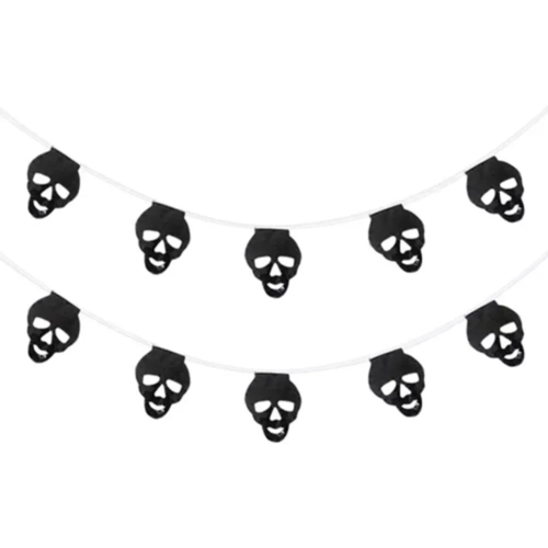 BANDEIRINHA 5M CAVEIRA PRETO HALLOWEEN