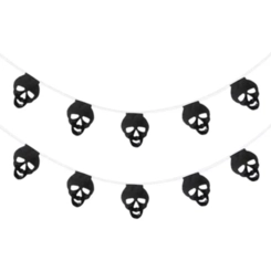 BANDEIRINHA 5M CAVEIRA PRETO HALLOWEEN