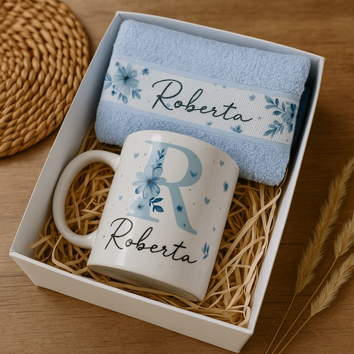 KIT CANECA E TOALHINHA PERSONALIZADA