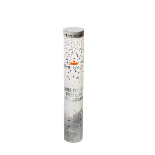 LANCA CONFETES 30CM PRATEADO