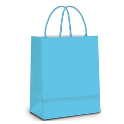 SACOLA PAPEL P 15X11 CM - AZUL BEBE  C/10