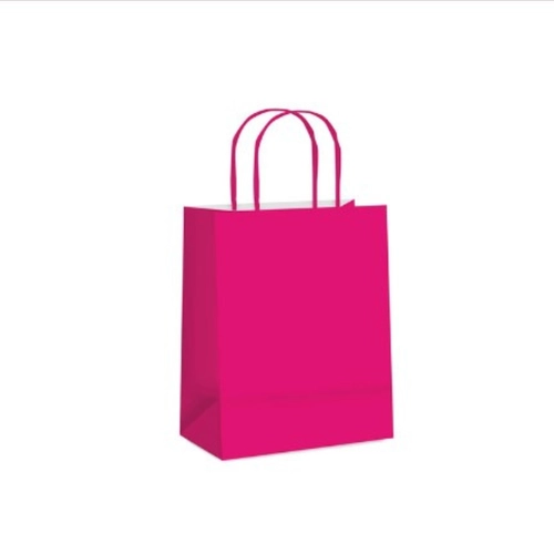 SACOLA PAPEL M 22X16.5 CM - PINK C/10