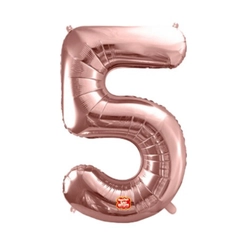 BALÃO METALIZADO N.5 ROSE GOLD 40CM