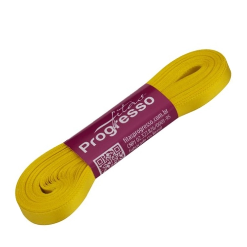 FITA 10MM LISO AMARELO GEMA -10M