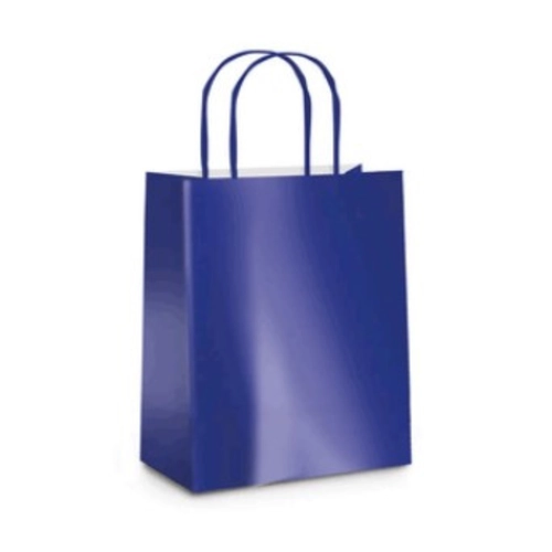 SACOLA LAM G AZUL METAL BRILHO 32x26,5 1UN