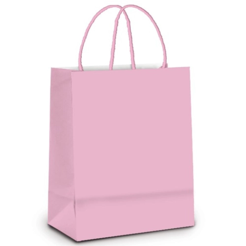SACOLA PAPEL P ROSA CLARO 21,5x15 1UN