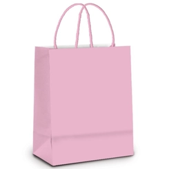 SACOLA PAPEL P ROSA CLARO 21,5x15 1UN