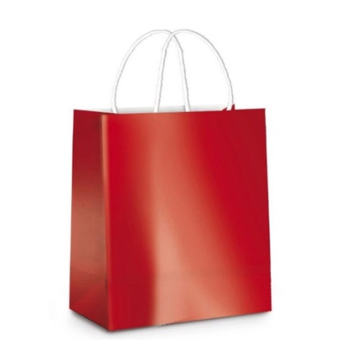 SACOLA LAM M VERMELHO METALIZADO BRILHO 26x19,5 1UN