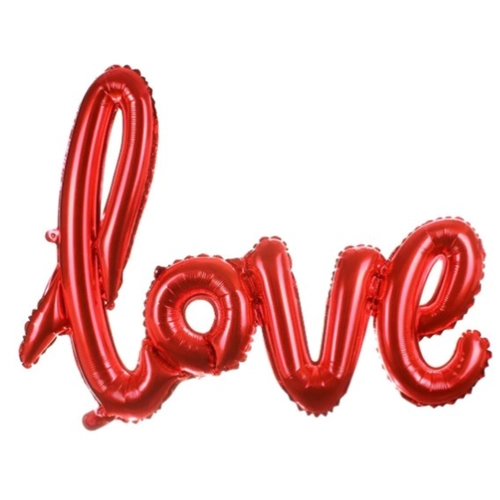 BALÃO METALIZADO FORMA LOVE VERMELHO 100,4X67,6CM