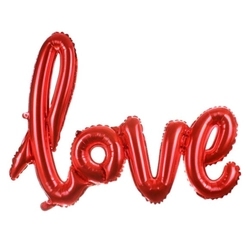 BALÃO METALIZADO FORMA LOVE VERMELHO 100,4X67,6CM
