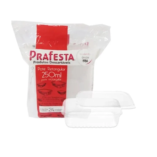 POTE RETANGULAR 250ML C/24
